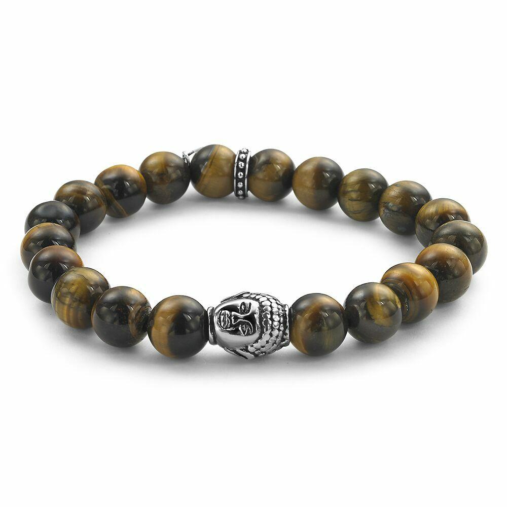 Bracelets | 10 Mm Tiger Eye Natural Stone Bracelet, Buddha Motif Bracelets Bracelets