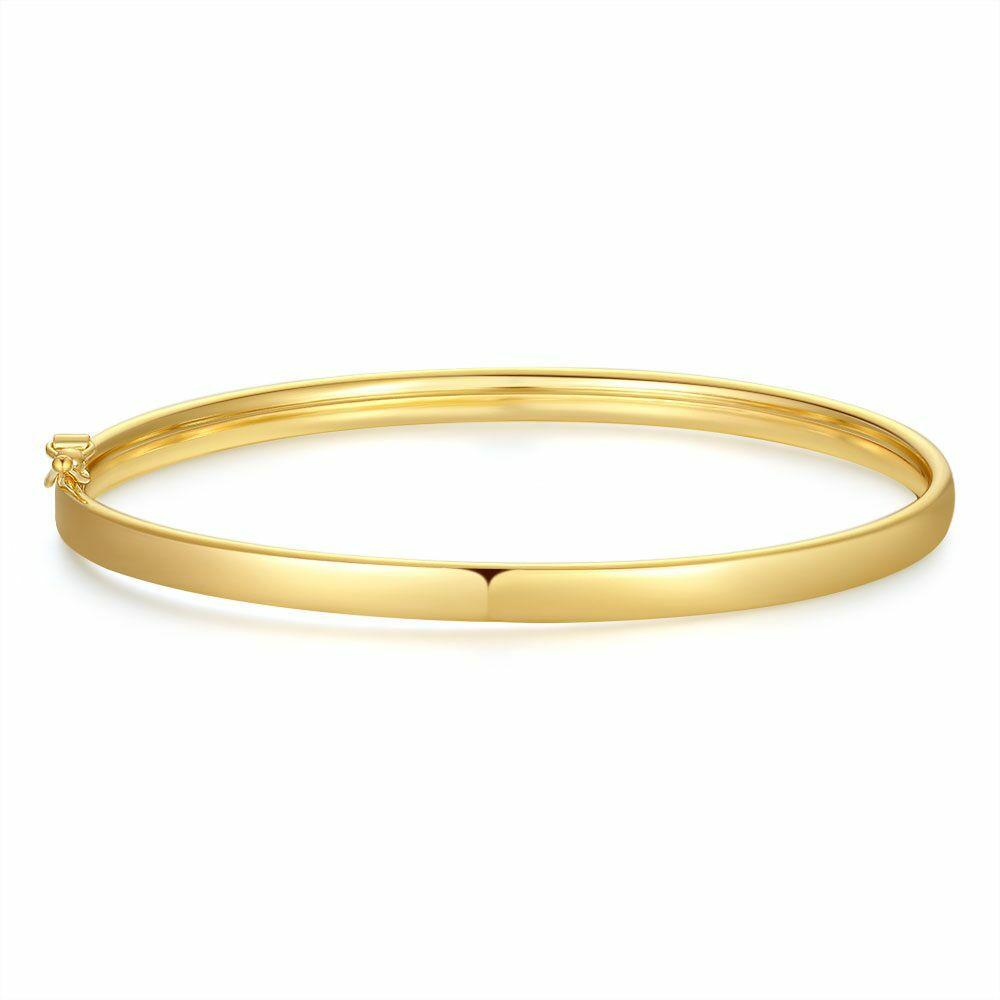 Bracelets | 18Ct Gold Plated Bracelet, Oval Bangle, 6 Cm Bracelets Bracelets