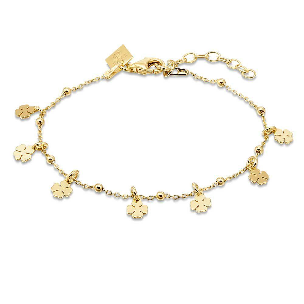 Bracelets | 18Ct Gold Plated Silver Bracelet, 7 Clovers Bracelets Bracelets