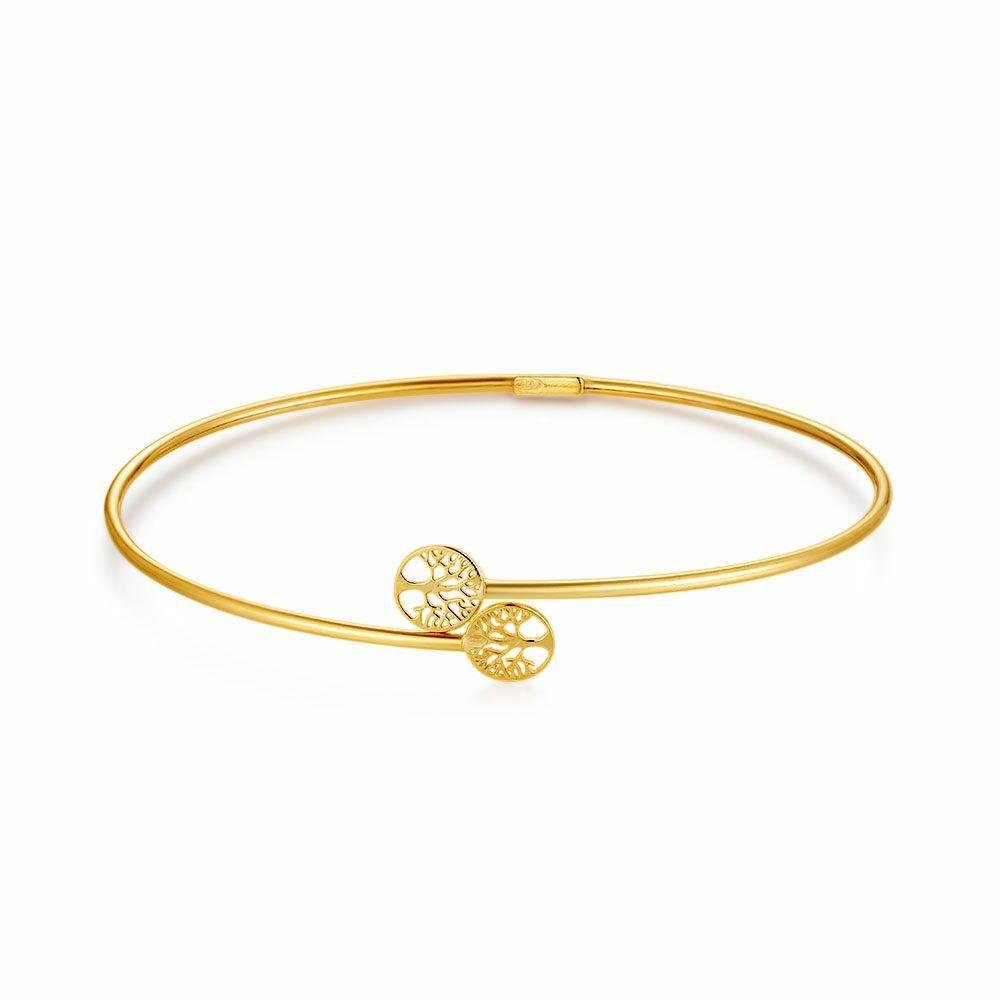 Bracelets | 18Ct Gold Plated Silver Bracelet, Bangle, 2 Trees Of Life Bracelets Bracelets