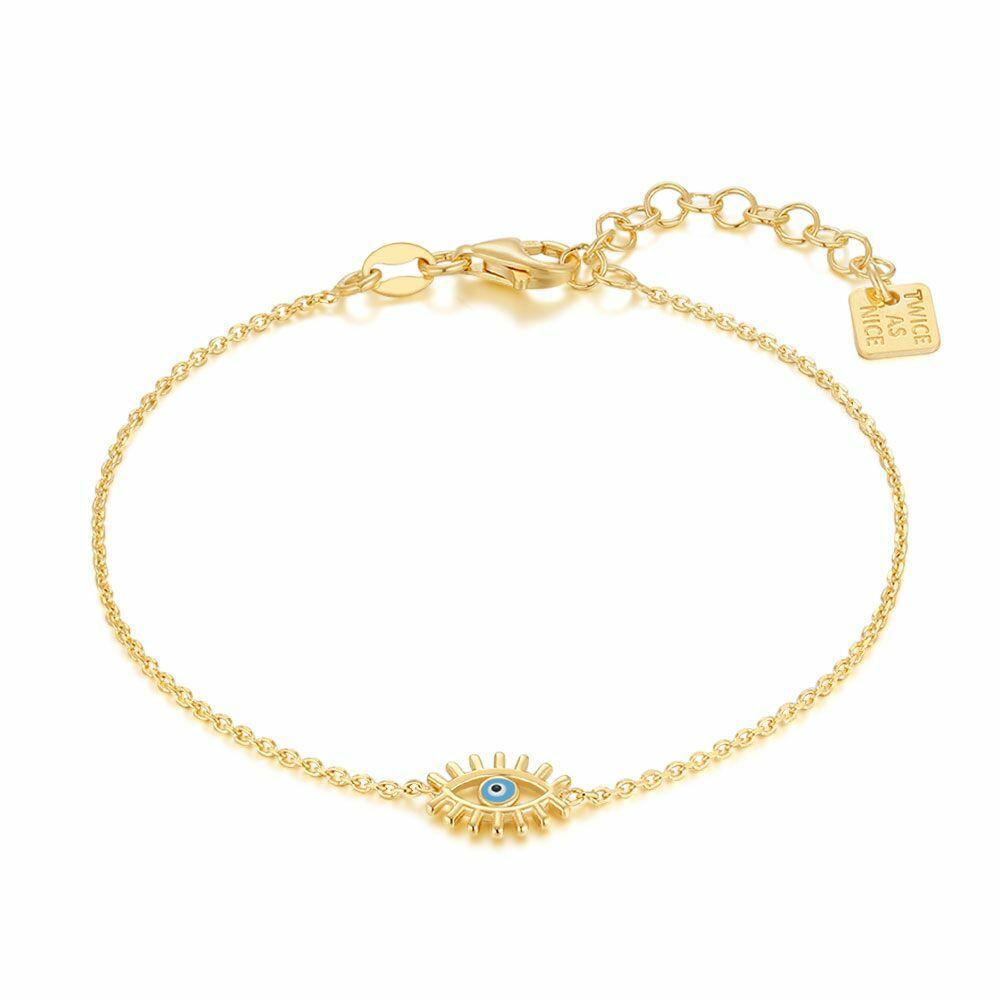 Bracelets | 18Ct Gold Plated Silver Bracelet, Blue Eye Bracelets Bracelets