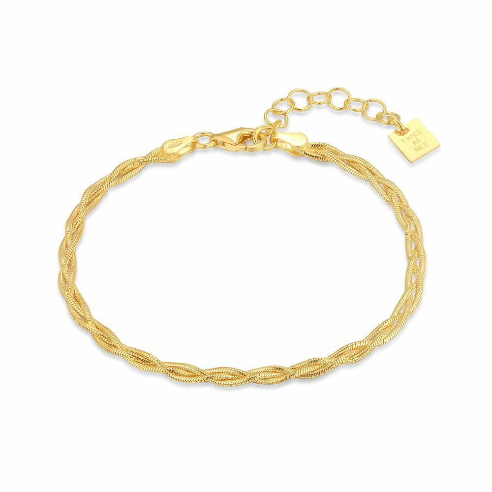 Bracelets | 18Ct Gold Plated Silver Bracelet, Braid Bracelets Bracelets