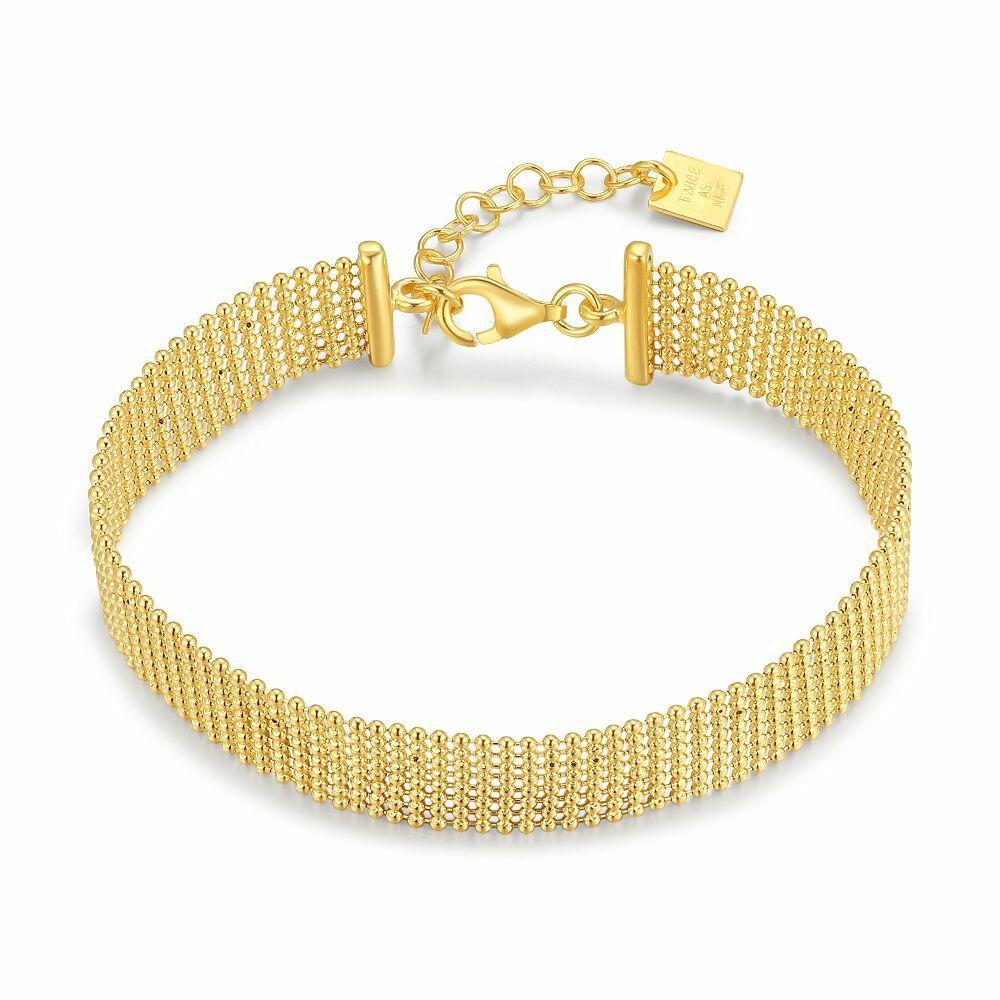 Bracelets | 18Ct Gold Plated Silver Bracelet, Broad Loose Bracelet Bracelets Bracelets