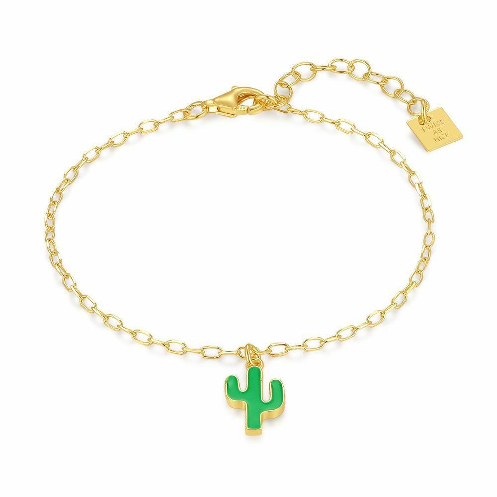 Bracelets | 18Ct Gold Plated Silver Bracelet, Cactus Bracelets Bracelets