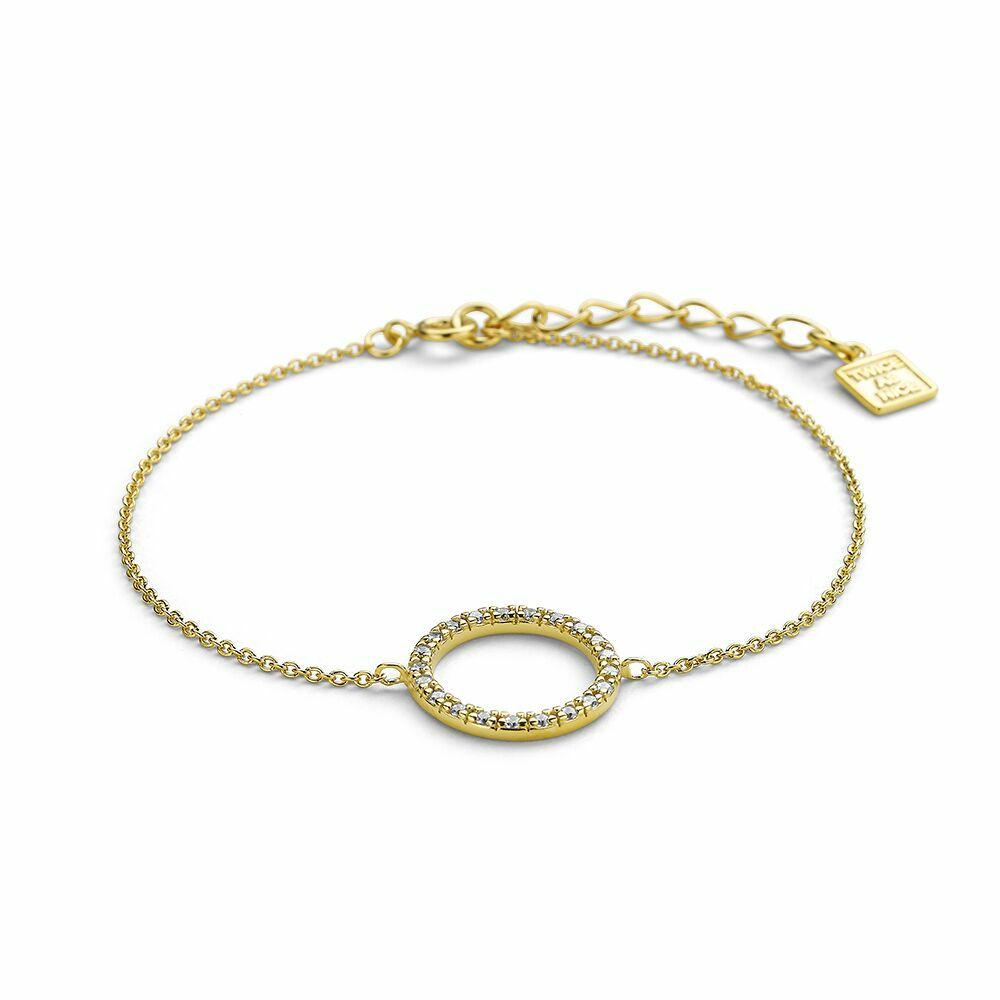 Bracelets | 18Ct Gold Plated Silver Bracelet, Circle, Stones Bracelets Bracelets