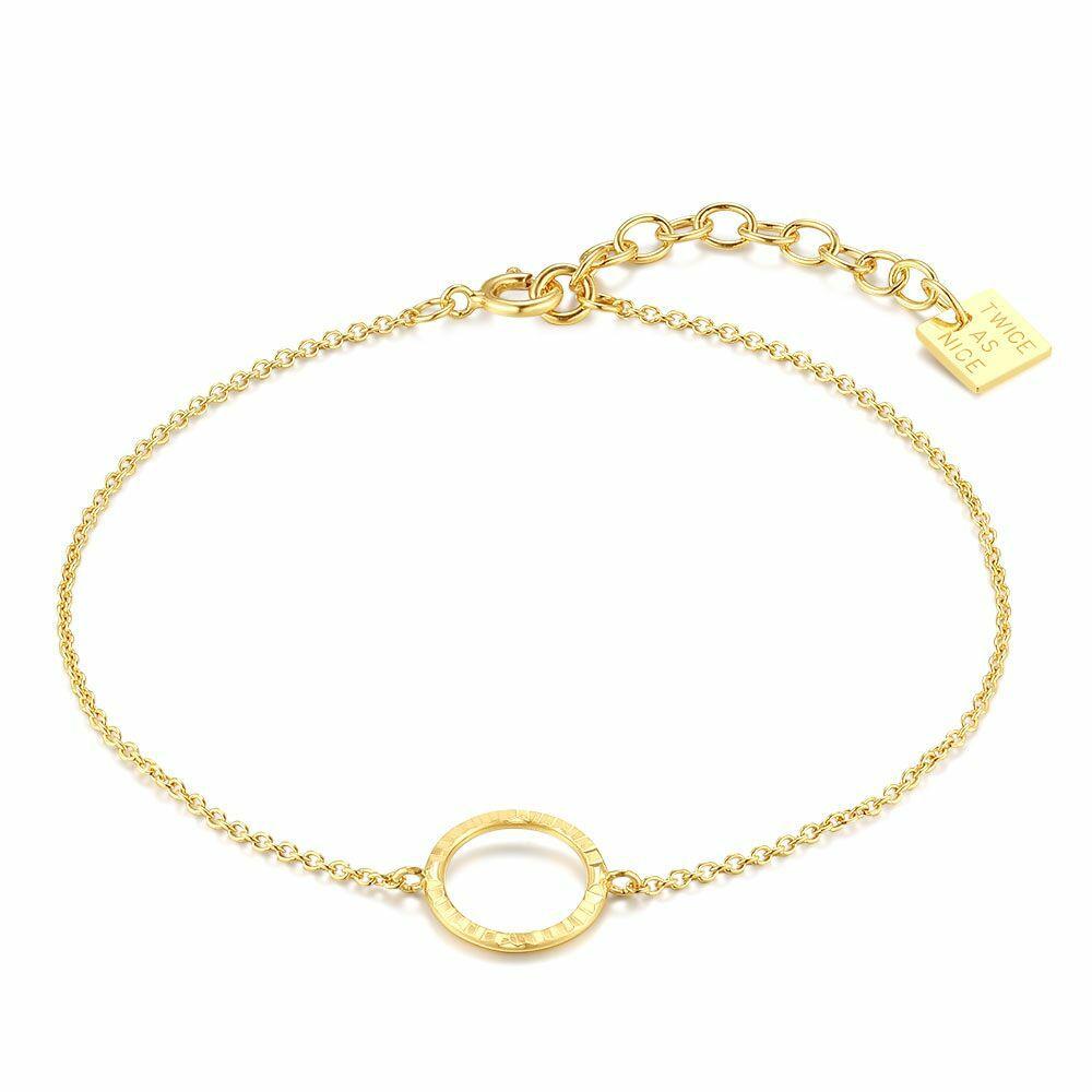 Bracelets | 18Ct Gold Plated Silver Bracelet, Circle Bracelets Bracelets