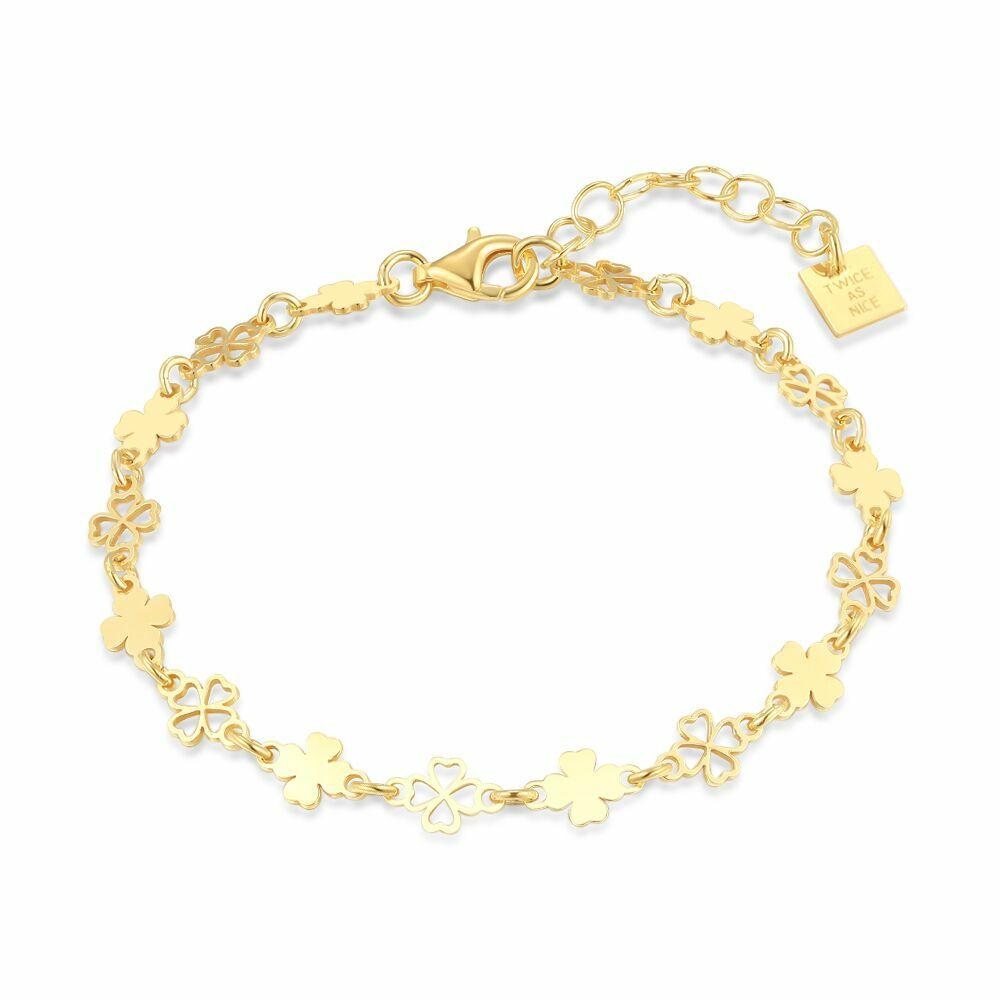 Bracelets | 18Ct Gold Plated Silver Bracelet, Clovers Bracelets Bracelets