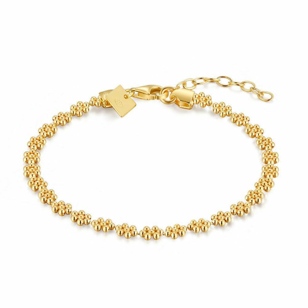 Bracelets | 18Ct Gold Plated Silver Bracelet, Flowers Bracelets Bracelets