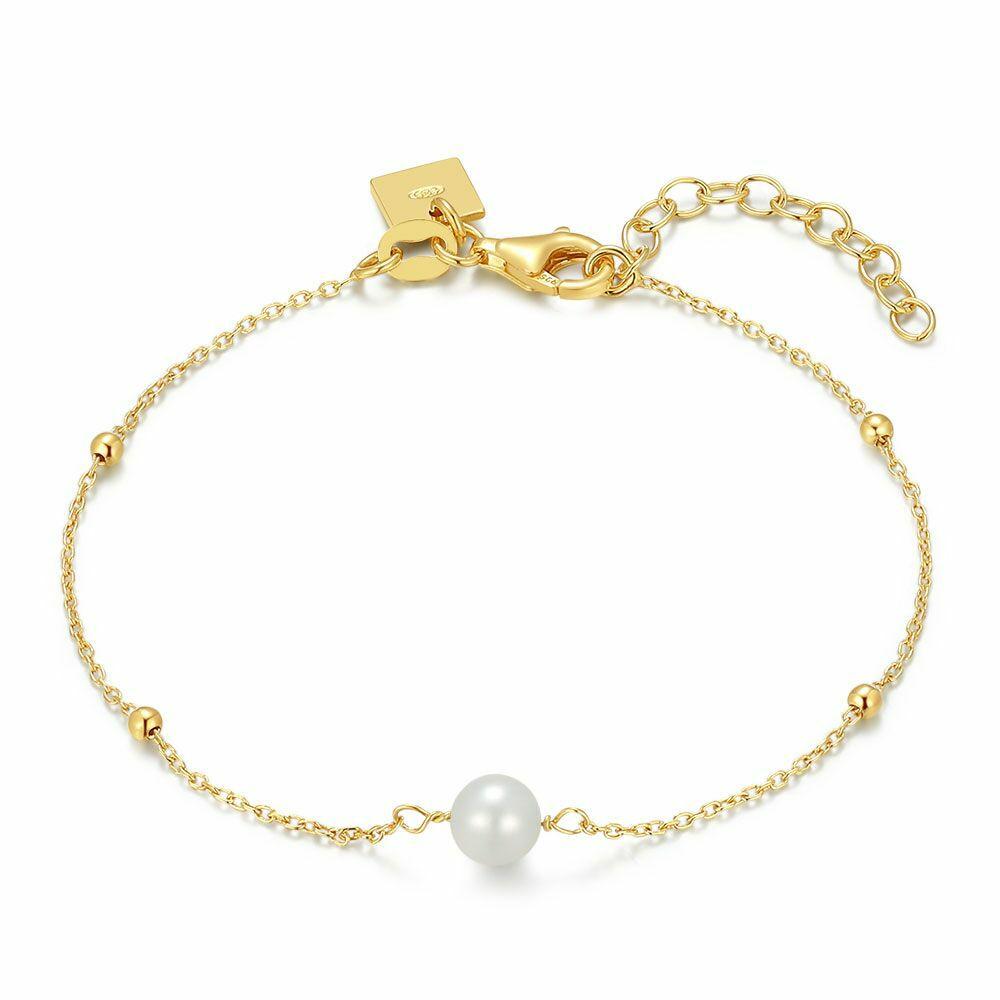 Bracelets | 18Ct Gold Plated Silver Bracelet, Fresh Water Pearl Bracelets Bracelets