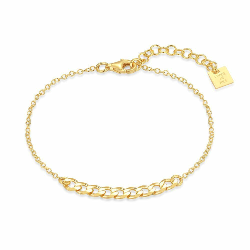 Bracelets | 18Ct Gold Plated Silver Bracelet, Gourmet Link Bracelets Bracelets