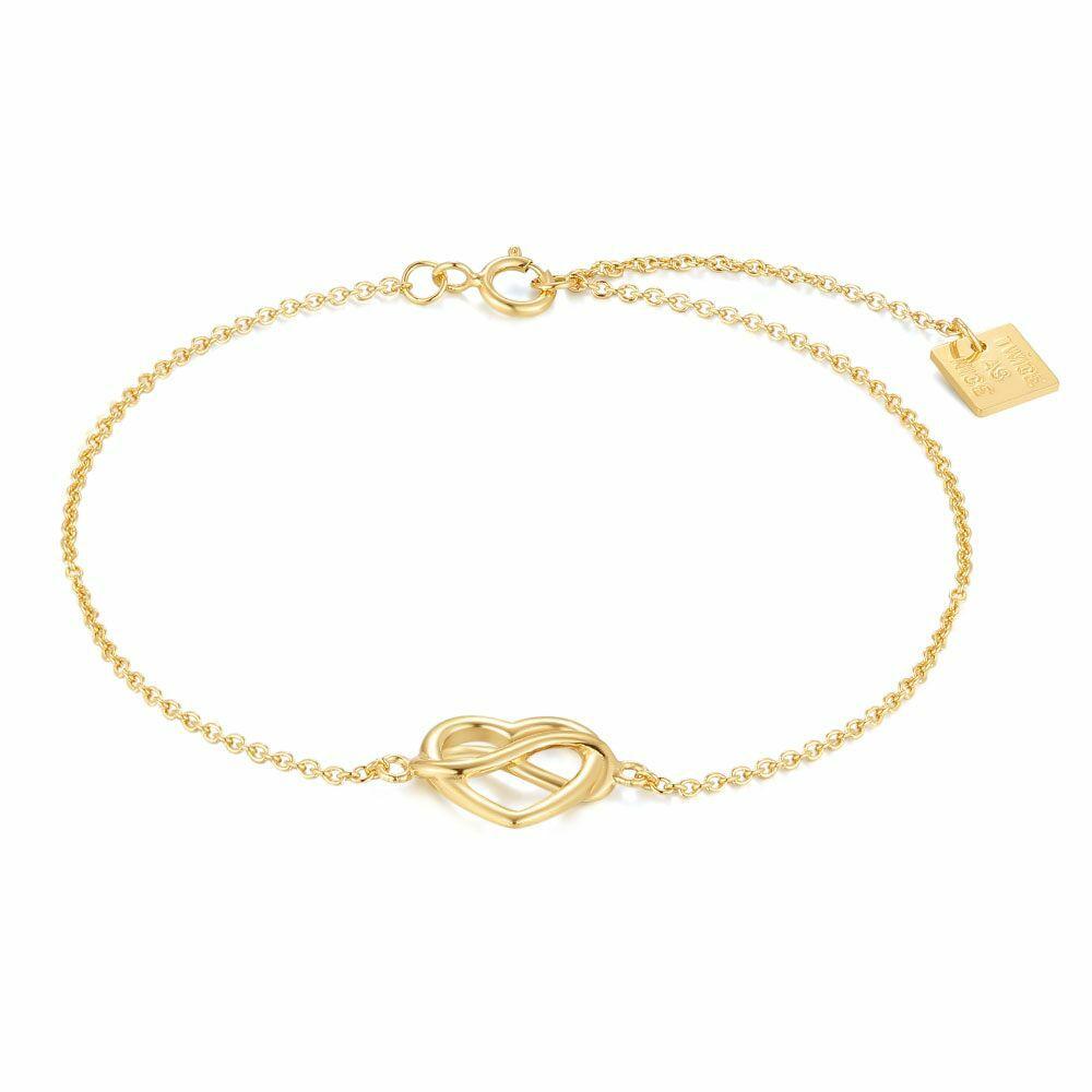 Bracelets | 18Ct Gold Plated Silver Bracelet, Heart And Infinity Bracelets Bracelets