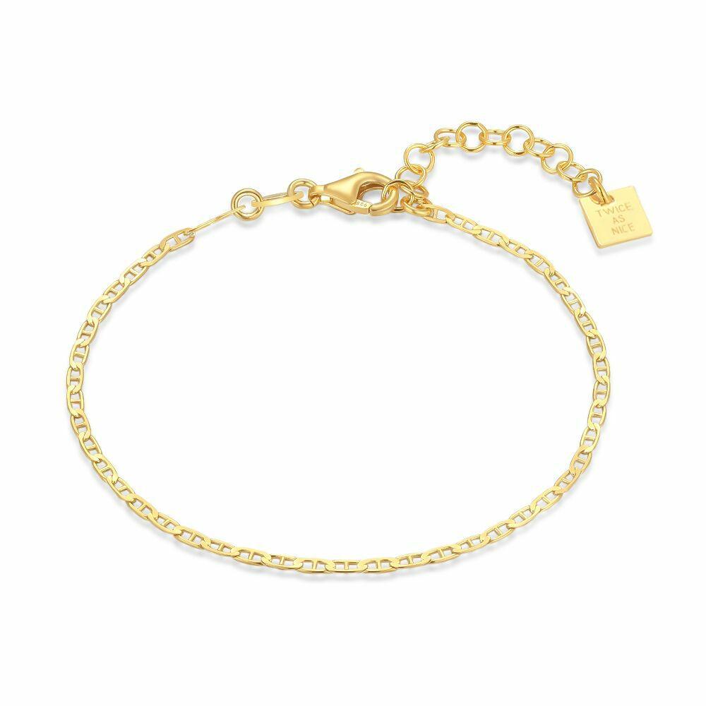 Bracelets | 18Ct Gold Plated Silver Bracelet, Link Chain Bracelets Bracelets