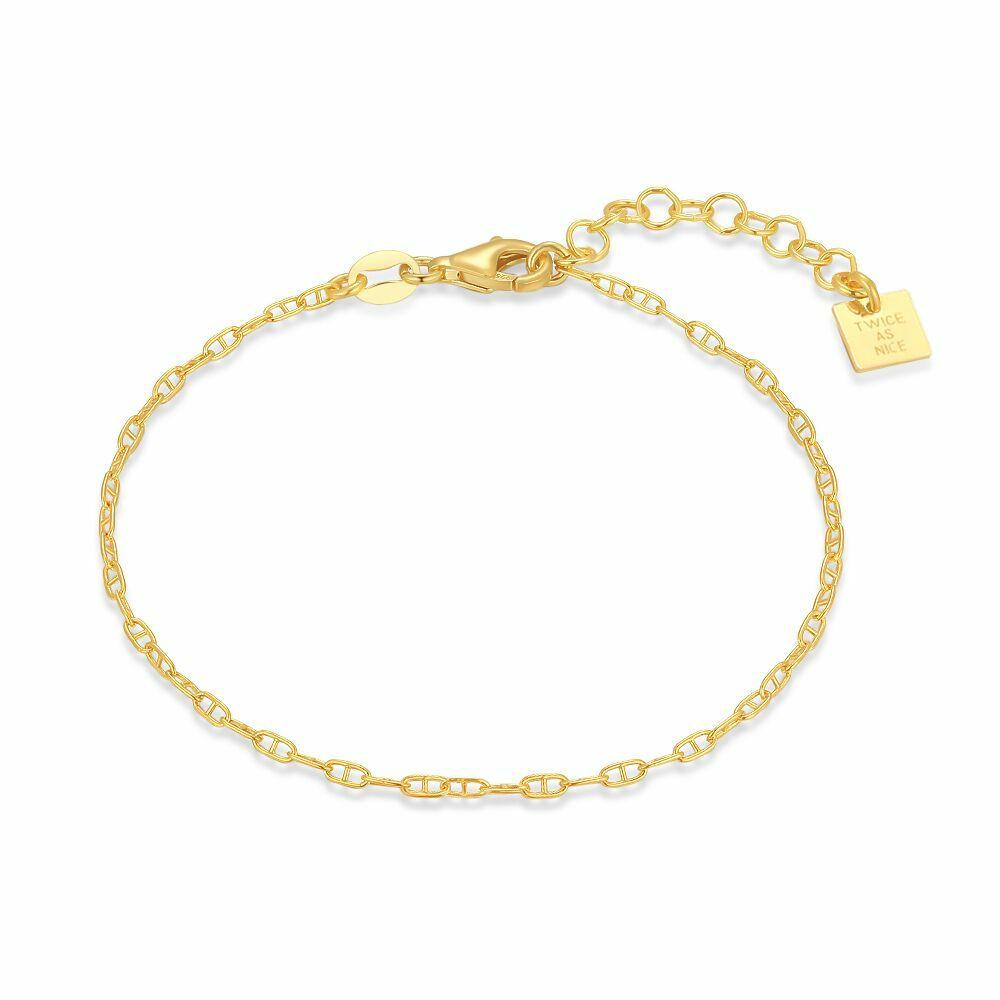 Bracelets | 18Ct Gold Plated Silver Bracelet, Link Chain Bracelets Bracelets