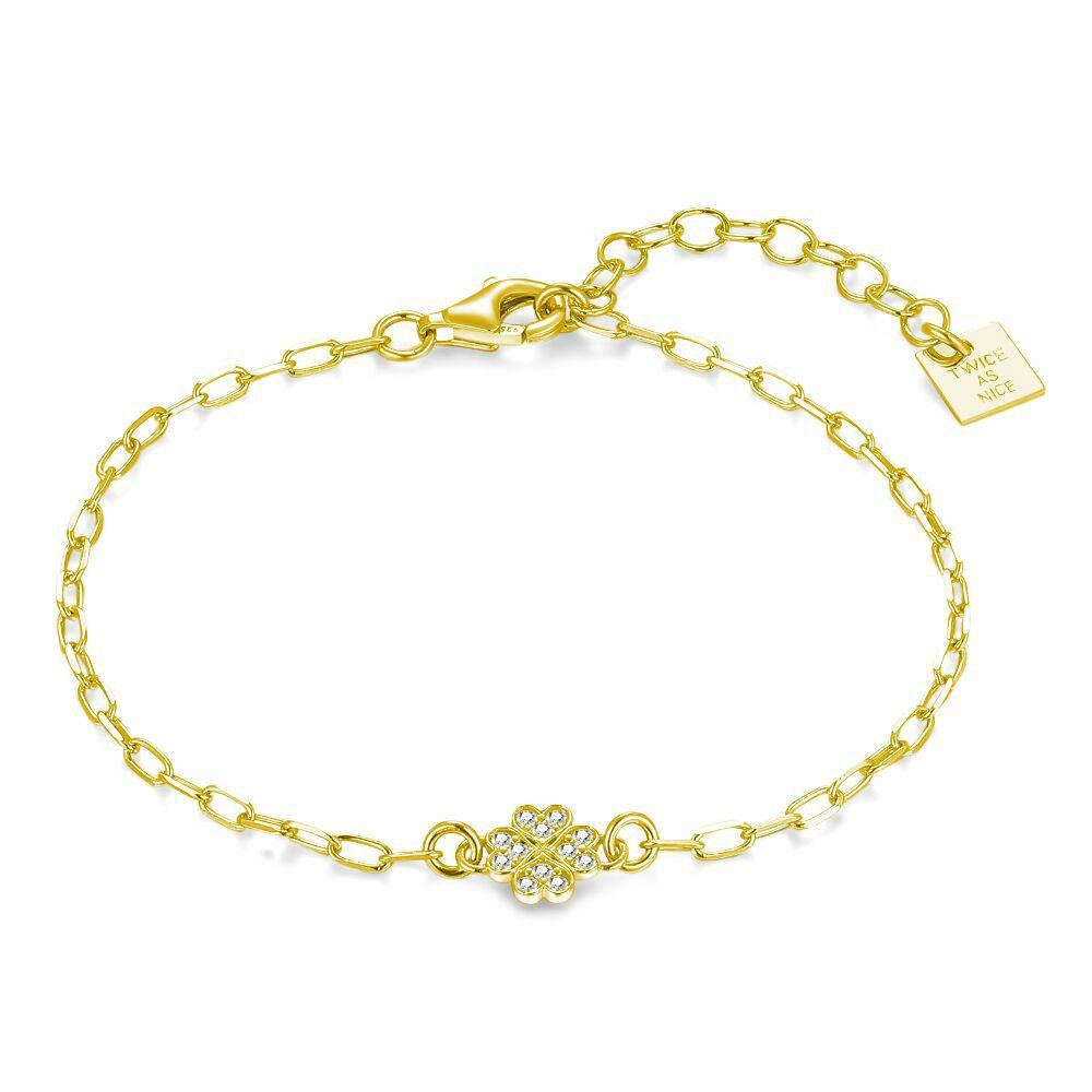 Bracelets | 18Ct Gold Plated Silver Bracelet, Lucky Clover Bracelets Bracelets