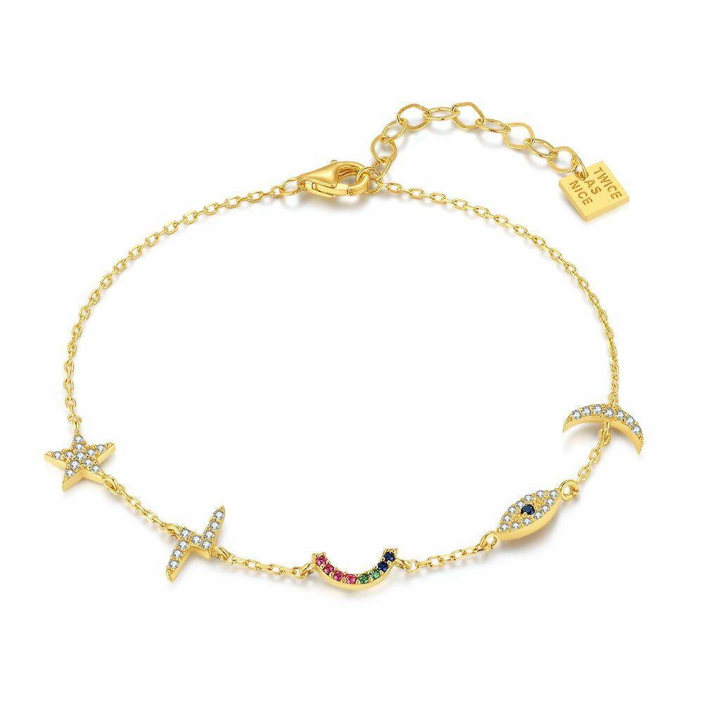 Bracelets | 18Ct Gold Plated Silver Bracelet, Multi Bracelets Bracelets