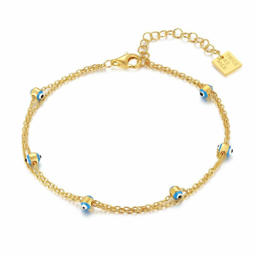 Bracelets | 18Ct Gold Plated Silver Bracelet, Nazar Bracelets Bracelets