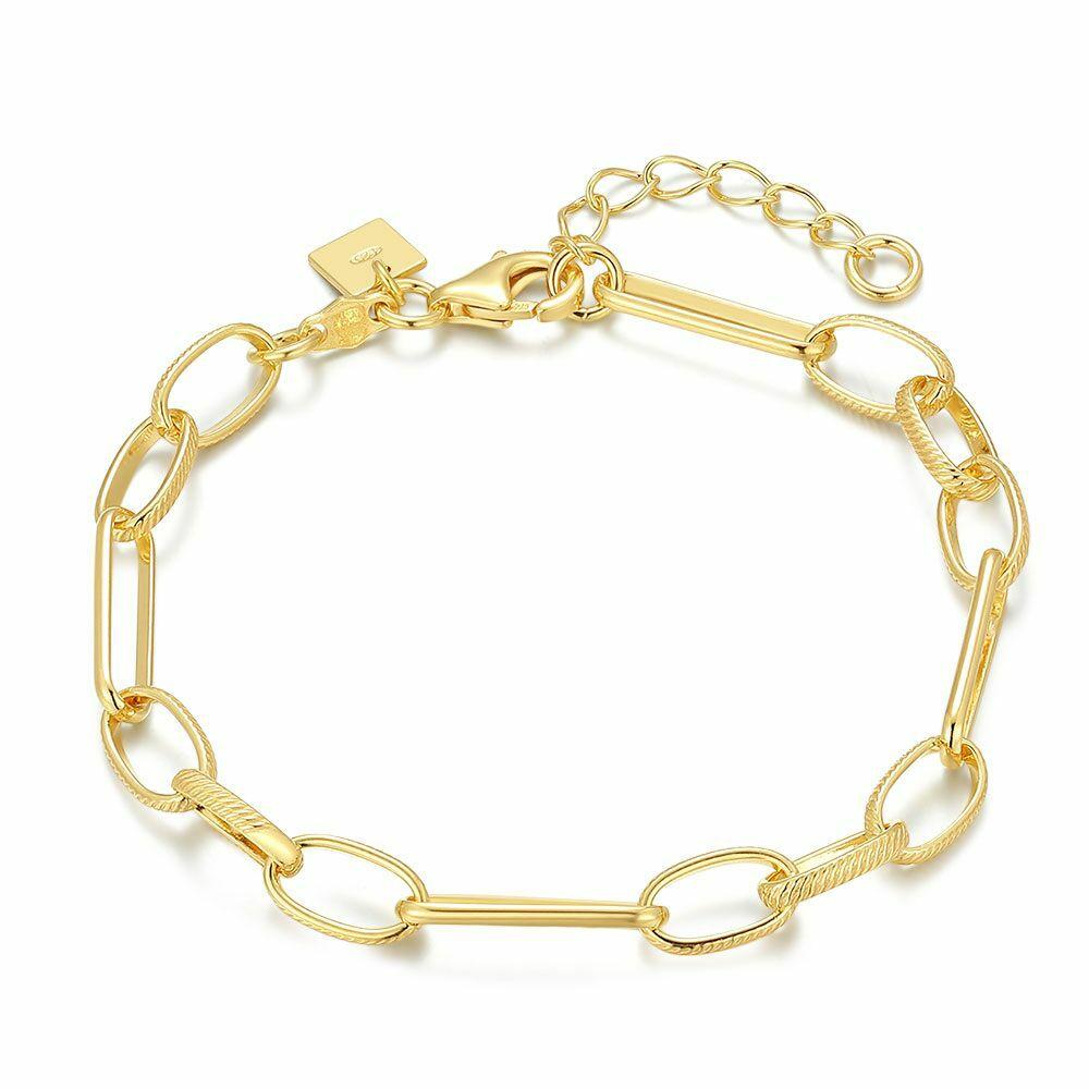 Bracelets | 18Ct Gold Plated Silver Bracelet, Oval Links Bracelets Bracelets