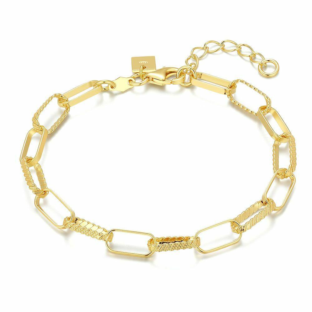 Bracelets | 18Ct Gold Plated Silver Bracelet, Oval Links Bracelets Bracelets