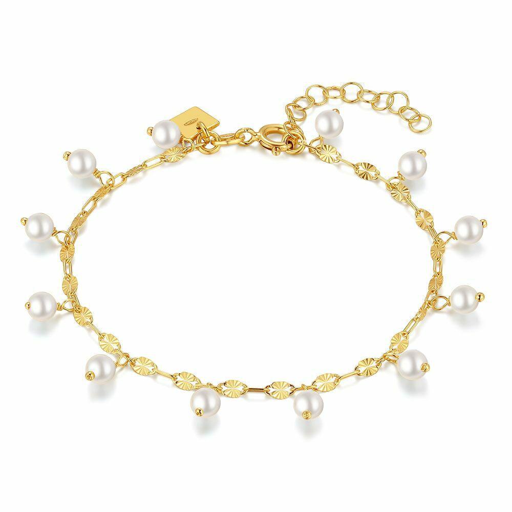 Bracelets | 18Ct Gold Plated Silver Bracelet, Pearls Bracelets Bracelets