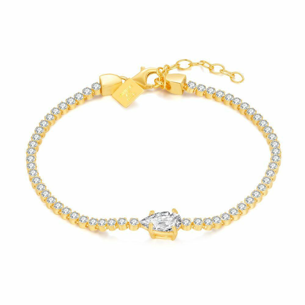 Bracelets | 18Ct Gold Plated Silver Bracelet, Tennis, Drop Stone Bracelets Bracelets