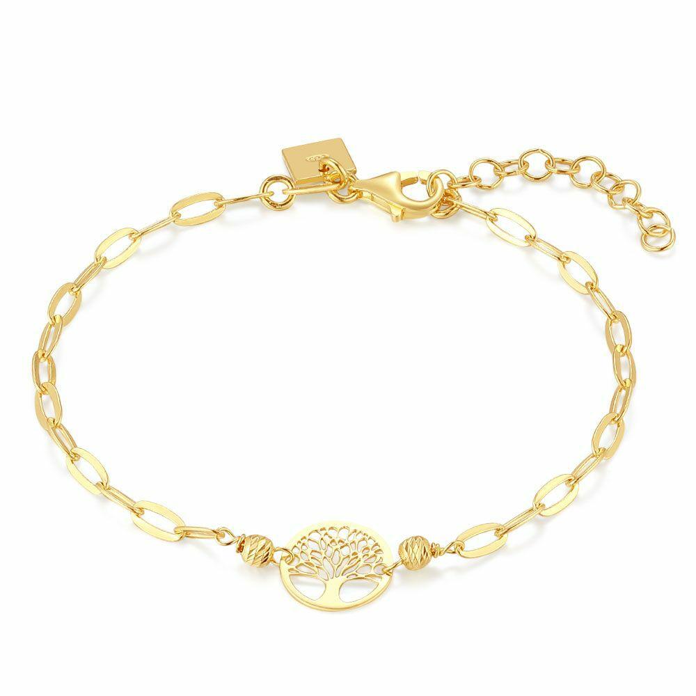 Bracelets | 18Ct Gold Plated Silver Bracelet, Tree Of Life Bracelets Bracelets