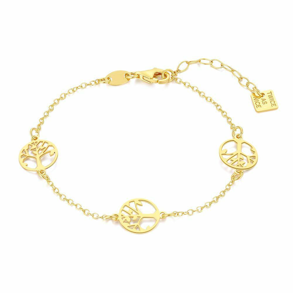 Bracelets | 18Ct Gold Plated Silver Bracelet, Tree Of Life Bracelets Bracelets