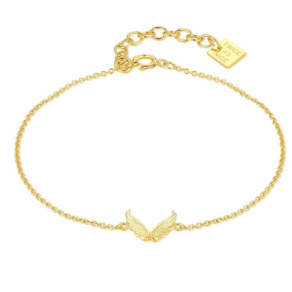 Bracelets | 18Ct Gold Plated Silver Bracelet, Wings Bracelets Bracelets