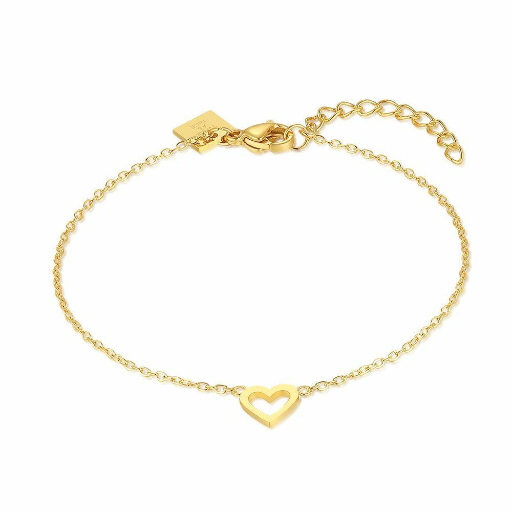 Bracelets | Bracelet In 18Kt Gold-Plated Silver, Open Heart Bracelets Bracelets