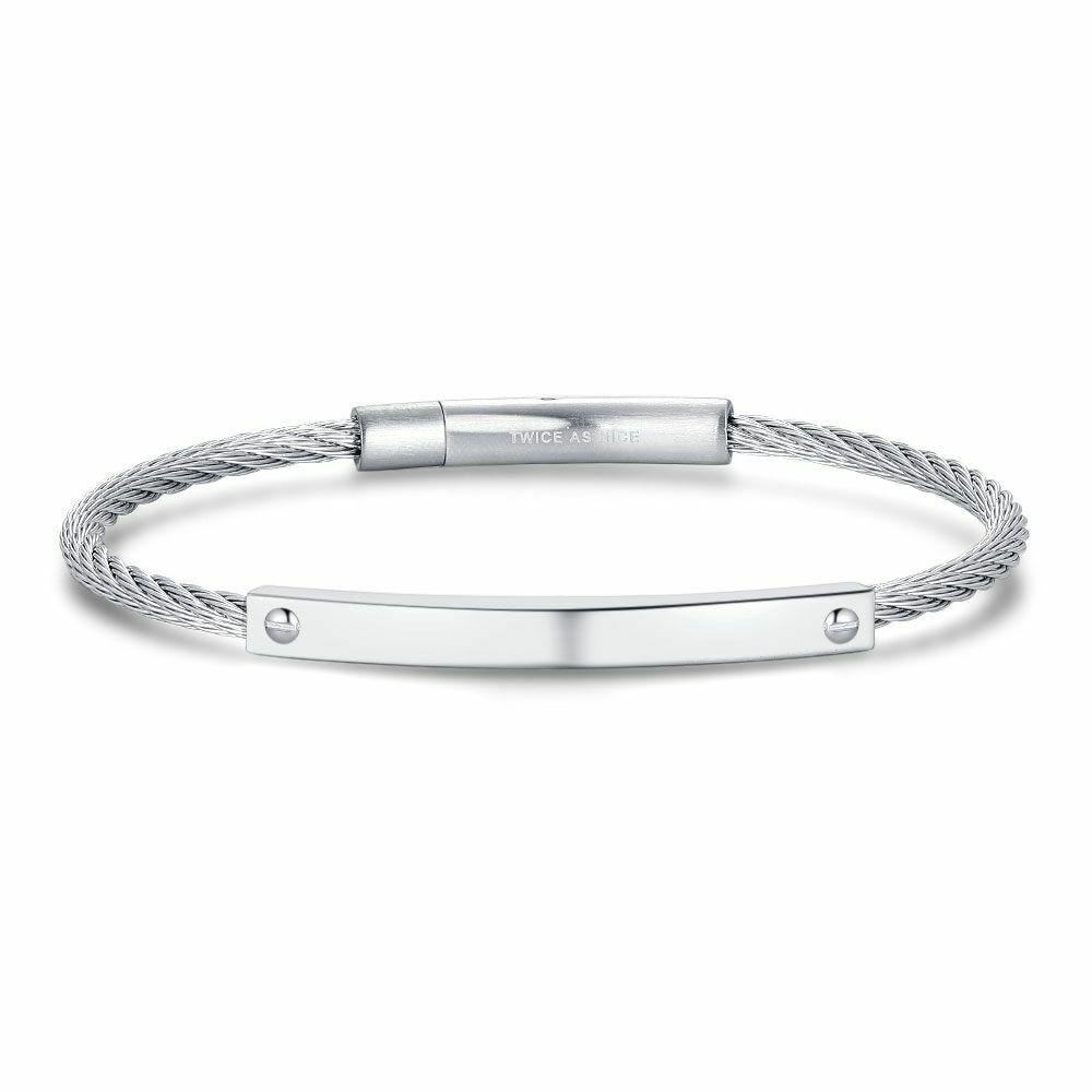 Bracelets | Bracelet In Stainless Steel, Braided Cable, Plate Matte Bracelets Bracelets