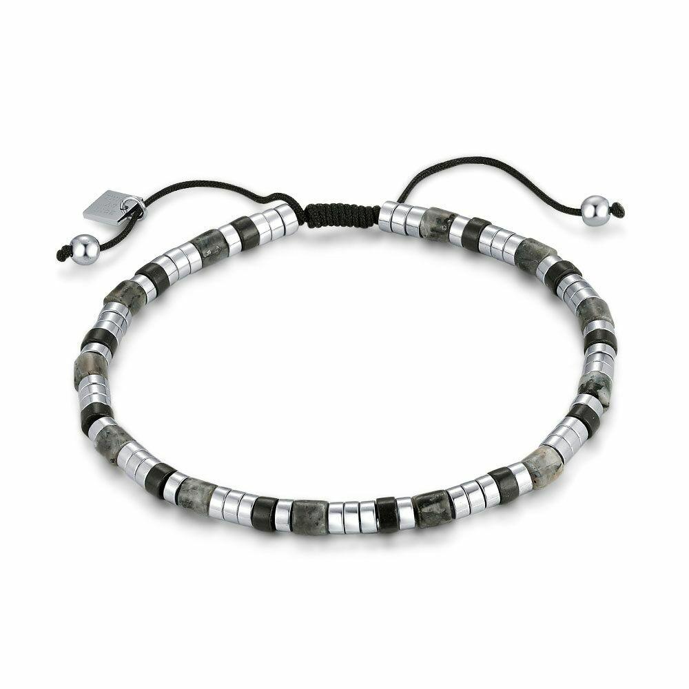 Bracelets | Bracelet In Stainless Steel, Rings, Gray Black Natural Stones, Rope Bracelets Bracelets