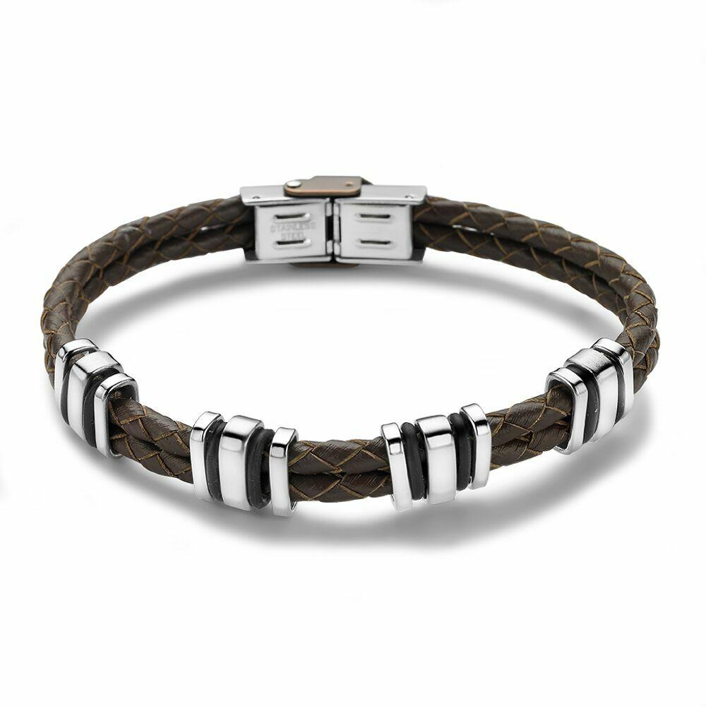 Bracelets | Brown Leather And Stainless Steel Bracelet Bracelets Bracelets