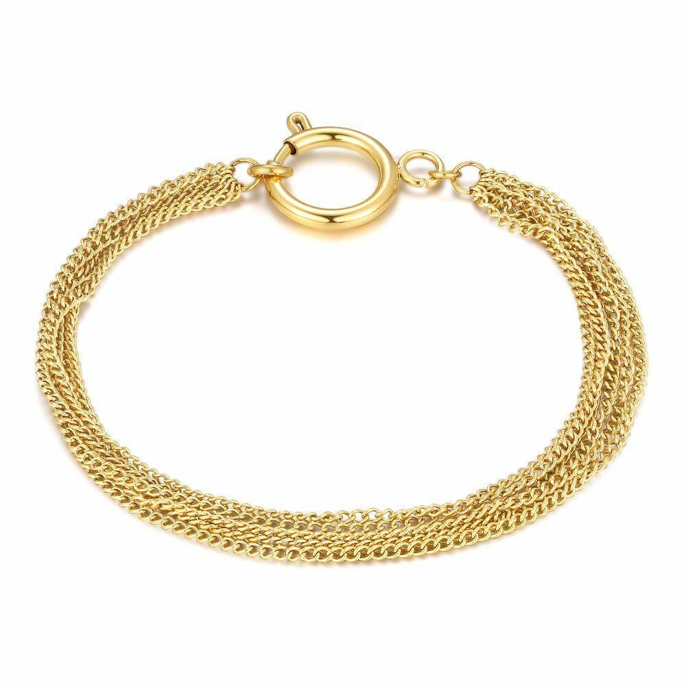 Bracelets | Gold Coloured Stainless Steel Bracelet, 6 Fine Chains Bracelets Bracelets