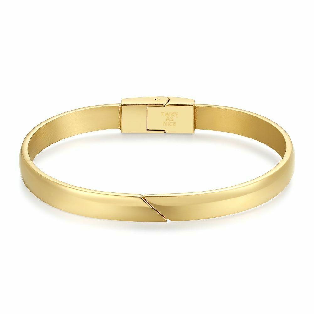 Bracelets | Gold Coloured Stainless Steel Bracelet, Bangle 6 Mm Bracelets Bracelets