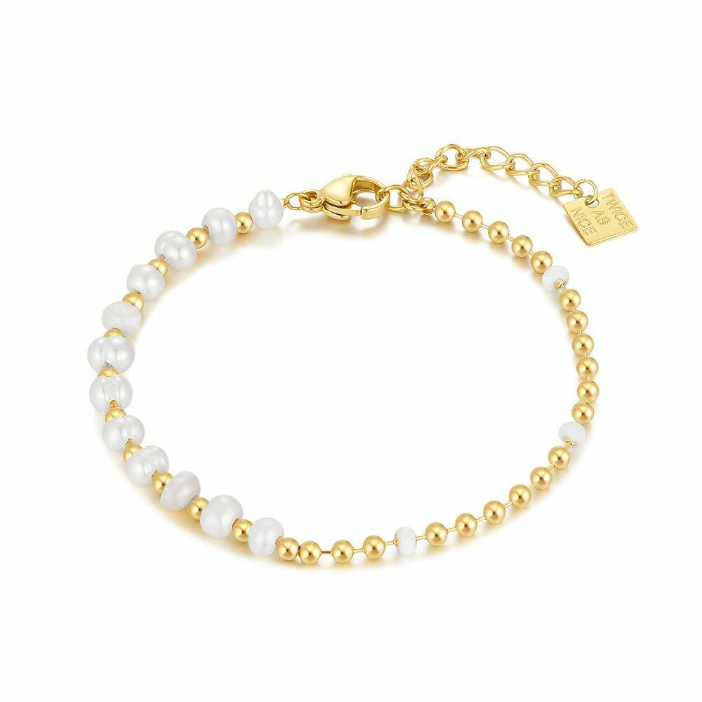 Bracelets | Gold Coloured Stainless Steel Bracelet, Freshwater Pearls Bracelets Bracelets