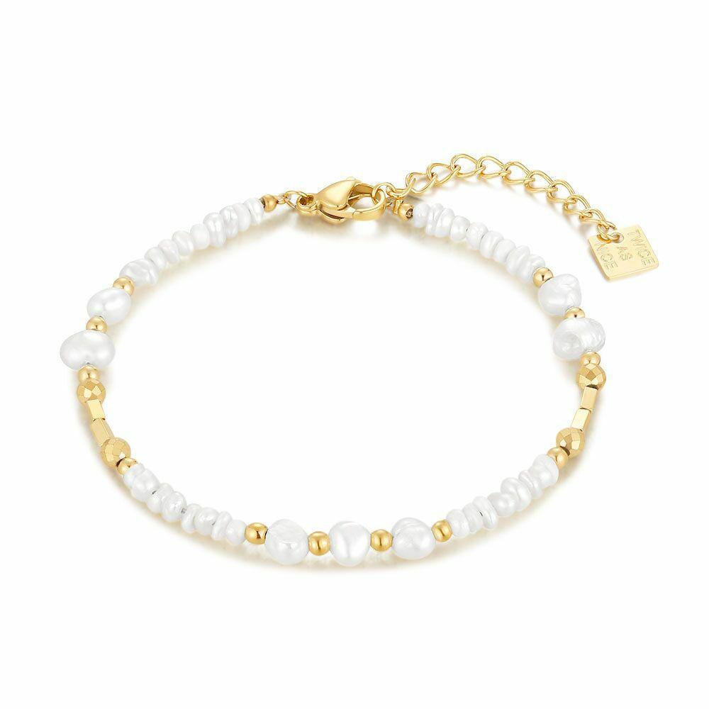 Bracelets | Gold Coloured Stainless Steel Bracelet, Freshwater Pearls Bracelets Bracelets