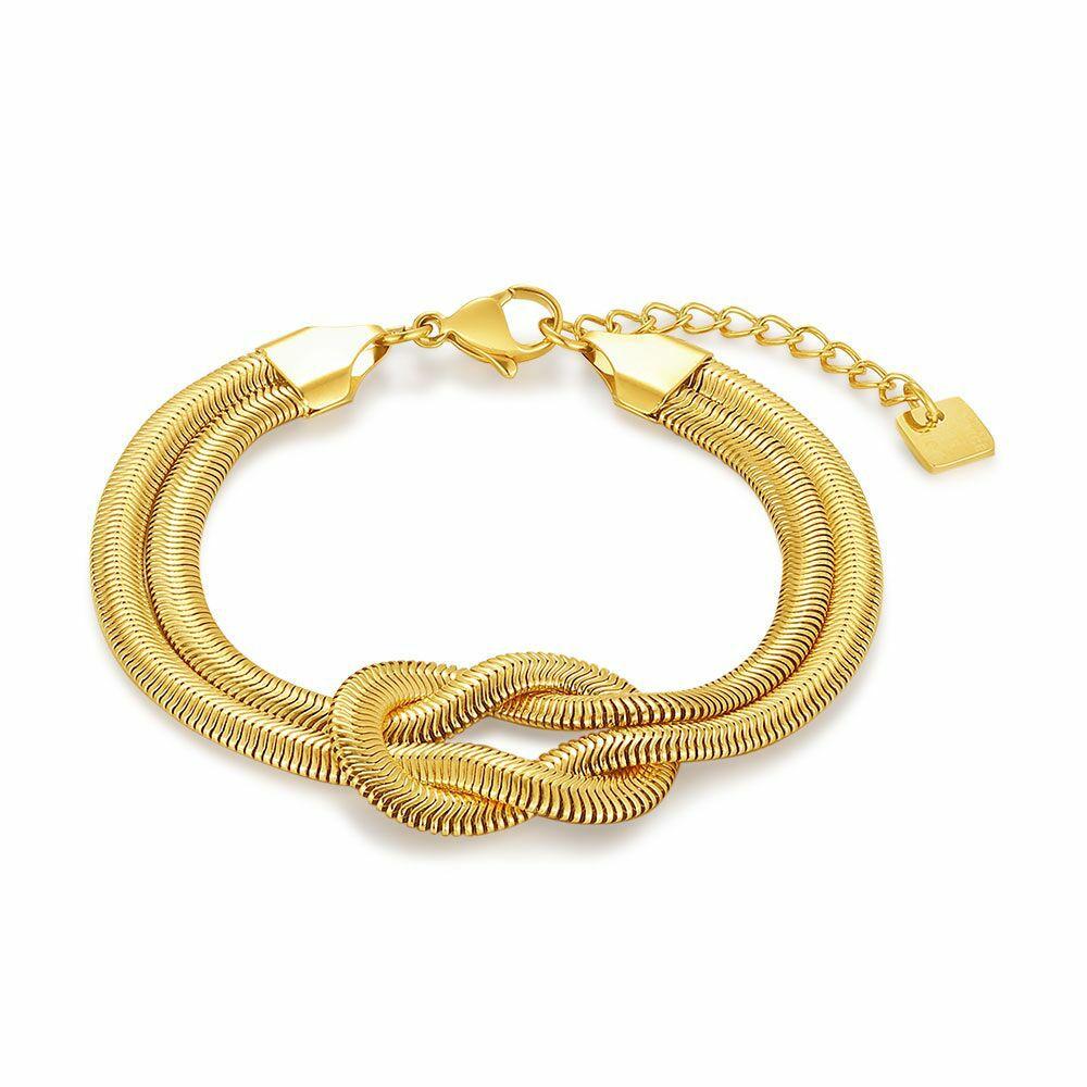 Bracelets | Gold Coloured Stainless Steel Bracelet, Knot Bracelets Bracelets