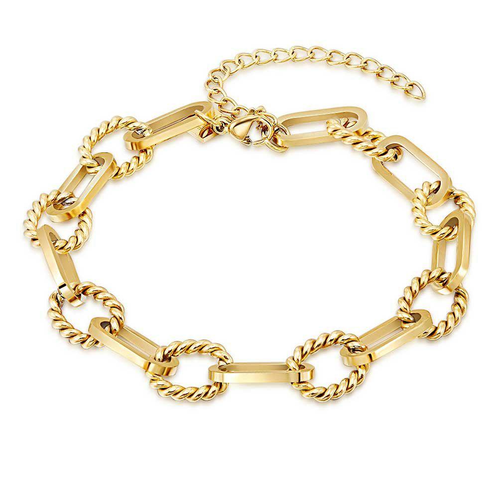 Bracelets | Gold Coloured Stainless Steel Bracelet, Links Bracelets Bracelets