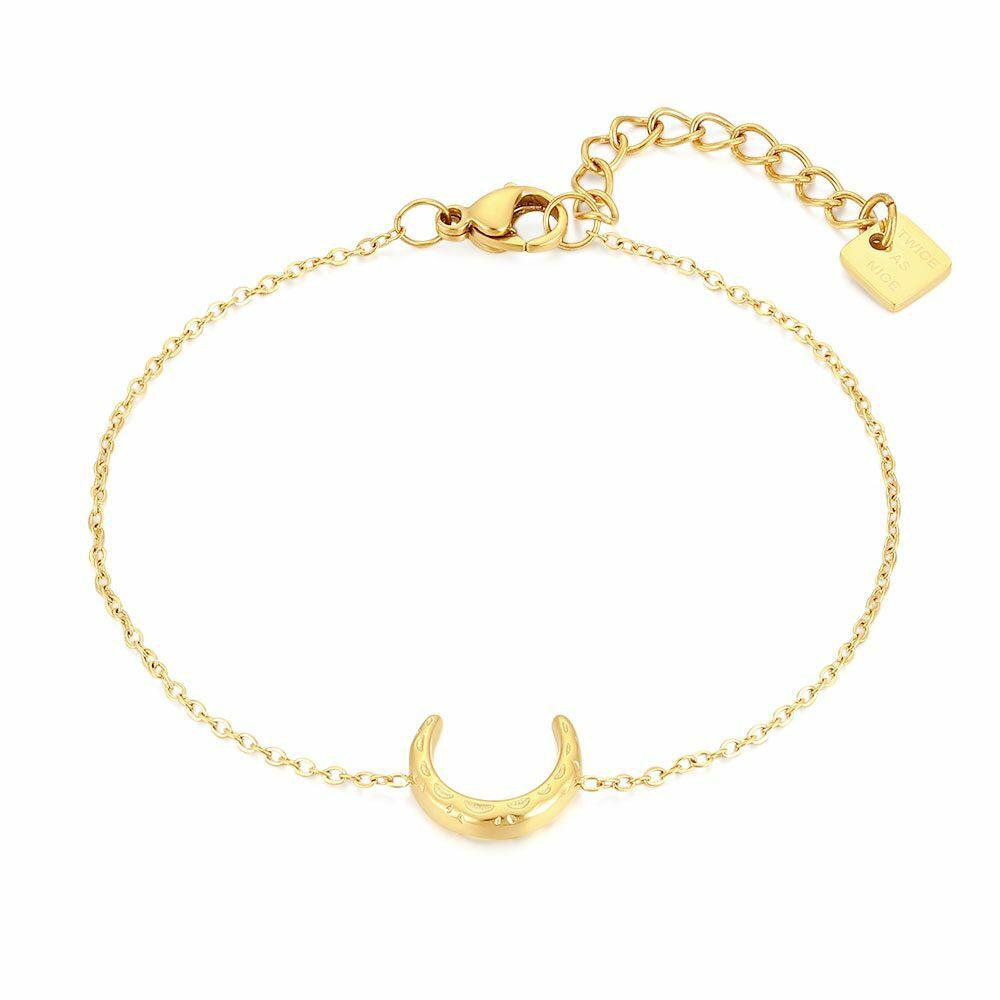 Bracelets | Gold Coloured Stainless Steel Bracelet, Moon Bracelets Bracelets