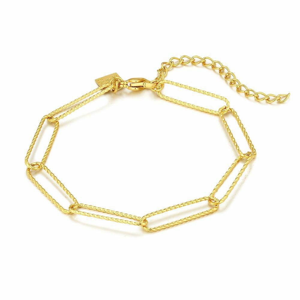 Bracelets | Gold Coloured Stainless Steel Bracelet, Oval Links Bracelets Bracelets