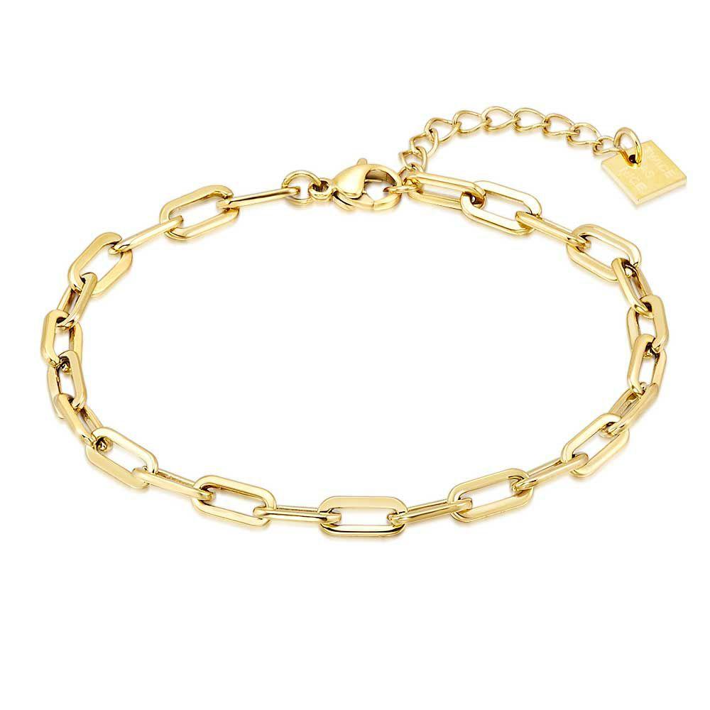 Bracelets | Gold Coloured Stainless Steel Bracelet, Oval Links 8 Mm Bracelets Bracelets