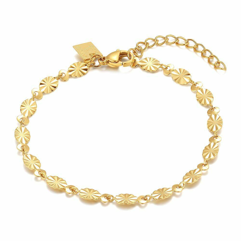 Bracelets | Gold Coloured Stainless Steel Bracelet, Ovals Bracelets Bracelets