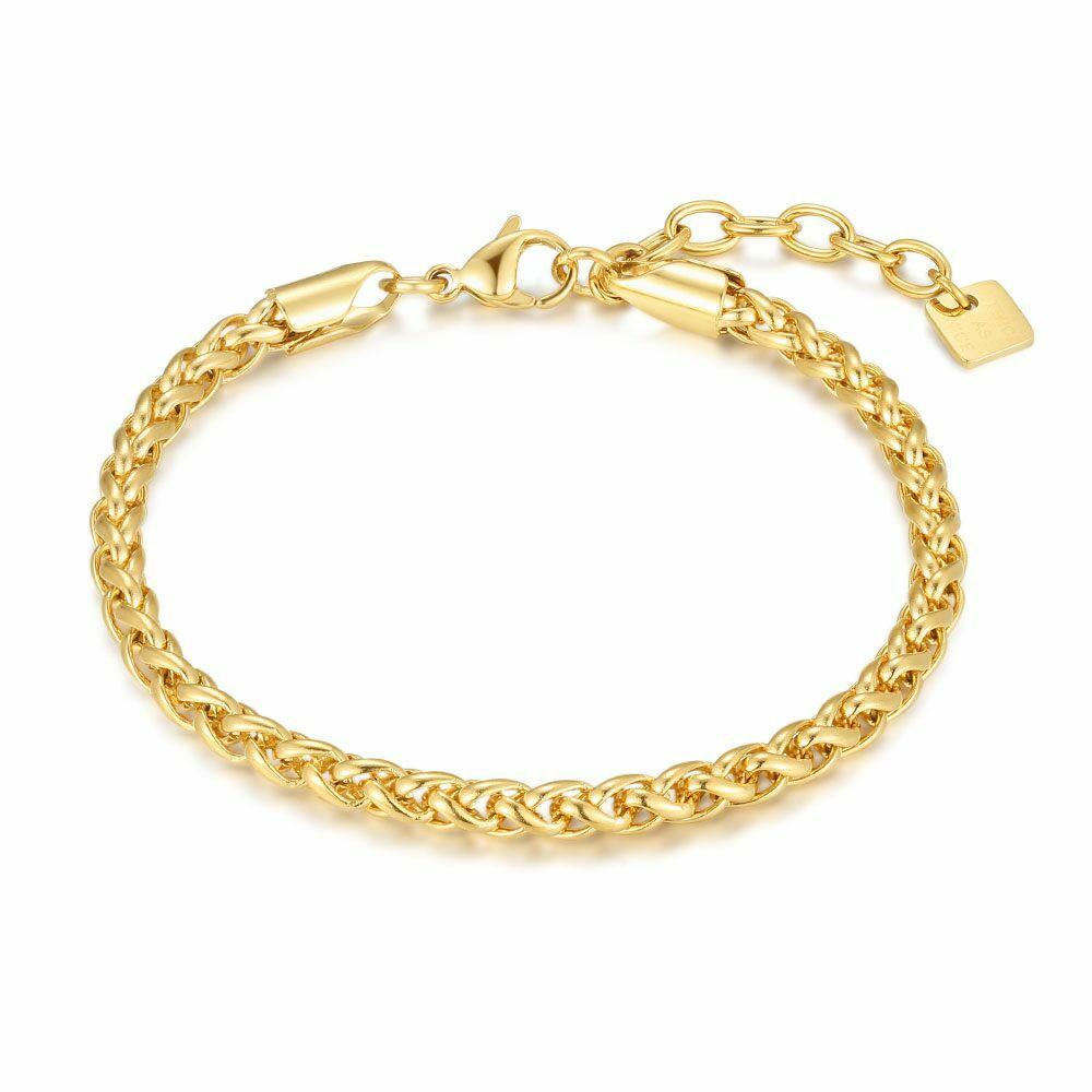 Bracelets | Gold Coloured Stainless Steel Bracelet, Palmier Bracelets Bracelets