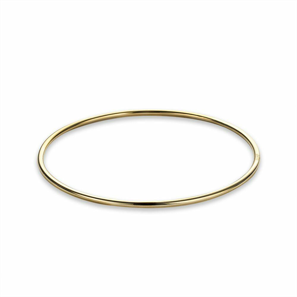 Bracelets | Gold-Coloured Stainless Steel Bracelet, Round Bangle Bracelets Bracelets