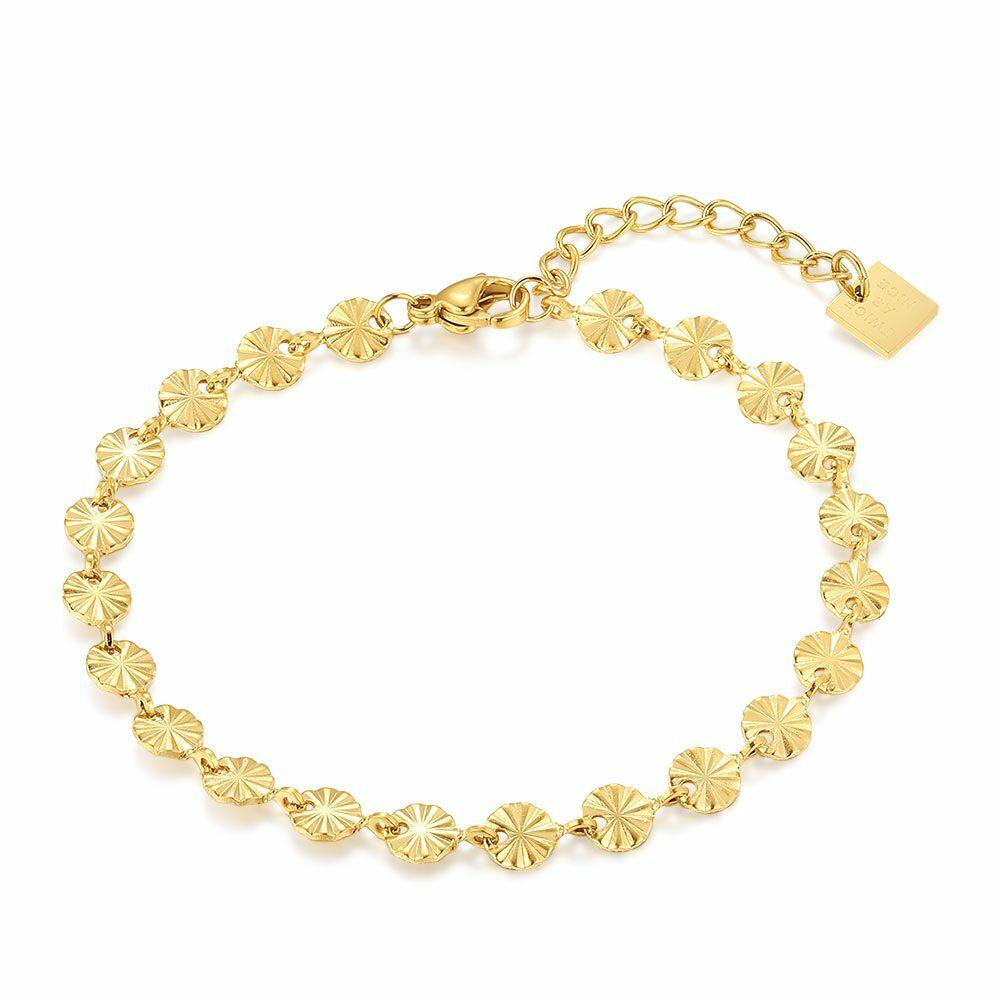 Bracelets | Gold Coloured Stainless Steel Bracelet, Small Rounds Bracelets Bracelets