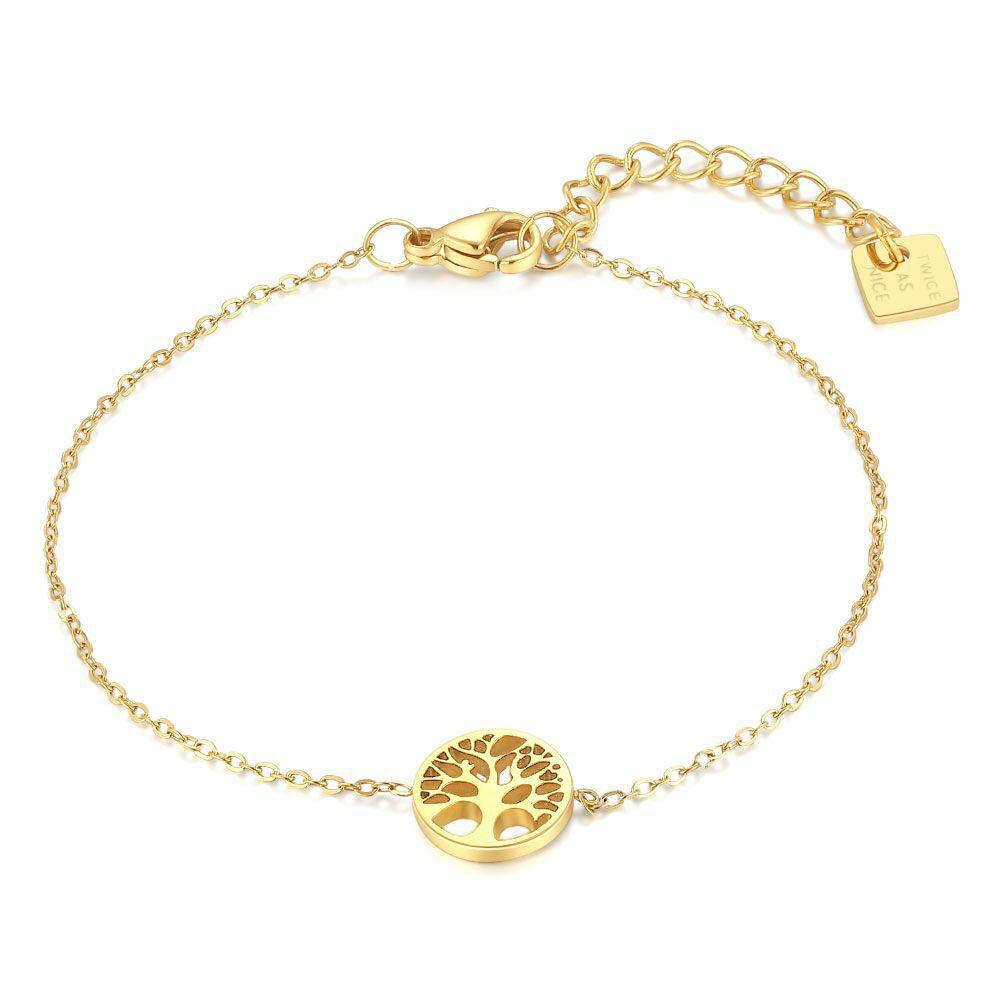 Bracelets | Gold Coloured Stainless Steel Bracelet, Tree Of Life Bracelets Bracelets