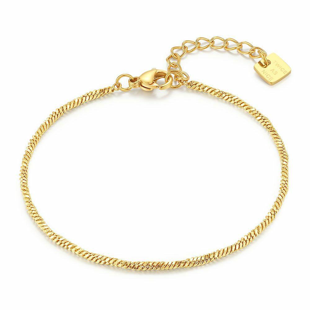 Bracelets | Gold Coloured Stainless Steel Bracelet, Twisted Chain Bracelets Bracelets