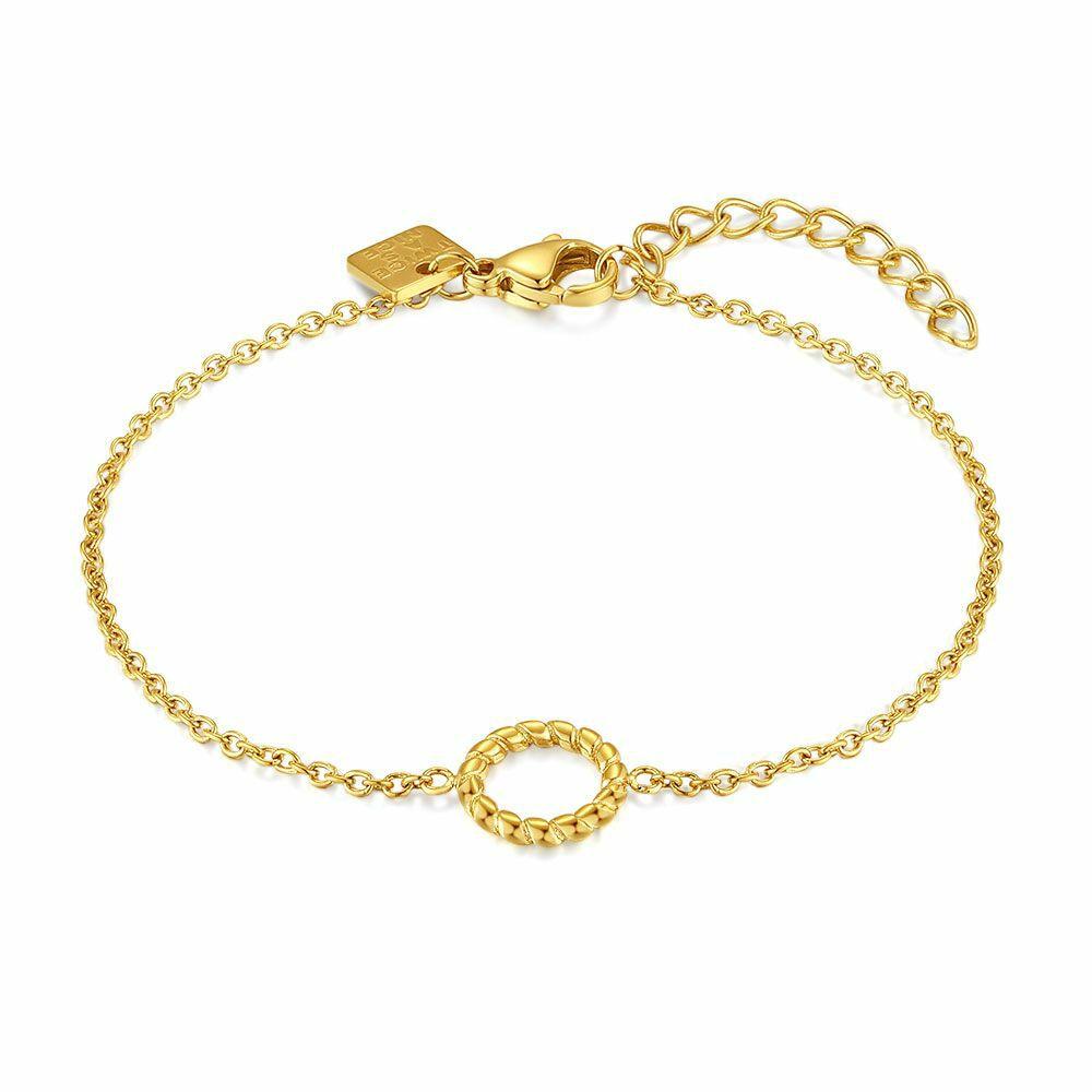 Bracelets | Gold Coloured Stainless Steel Bracelet, Twisted Circle Bracelets Bracelets