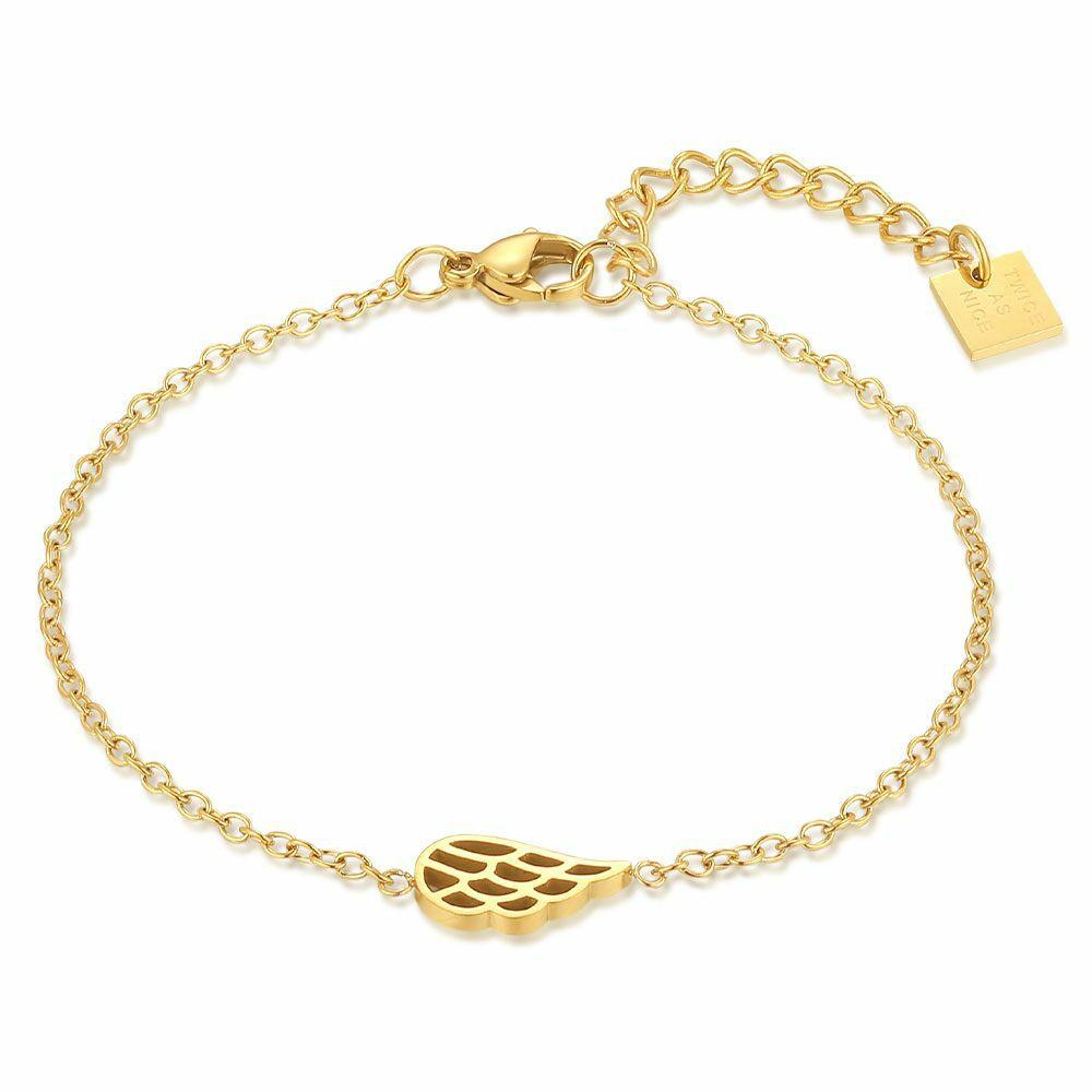 Bracelets | Gold Coloured Stainless Steel Bracelet, Wing Bracelets Bracelets