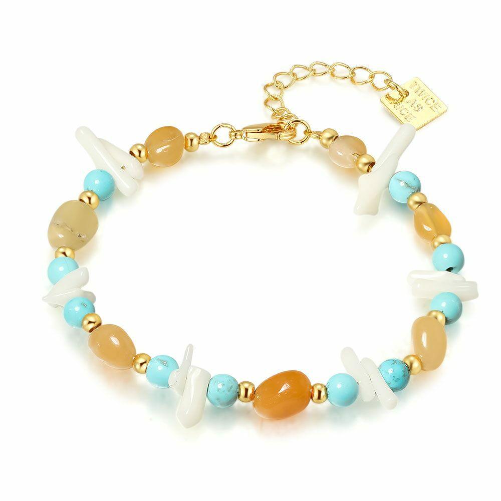 Bracelets | High Fashion Bracelet, Turquoise And Brown Semi-Precious Stones Bracelets Bracelets