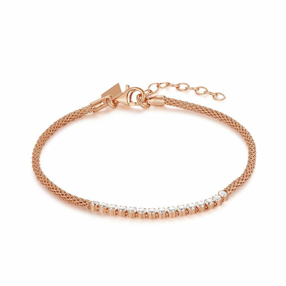 Bracelets | Rosé Silver Bracelet, Snake Chain, Stones Bracelets Bracelets